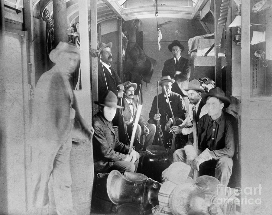 Sheriffs Posse Aboard Train Photograph by Bettmann