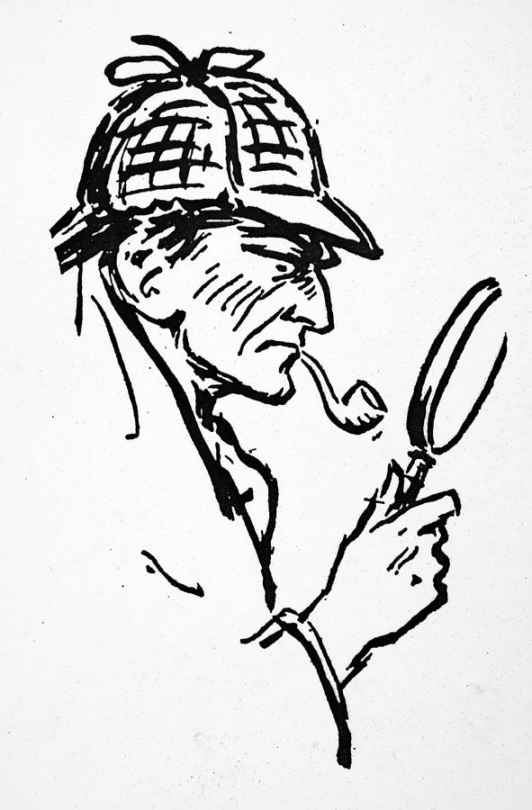 Sherlock Holmes, C1905 Drawing by Frederic Dorr Steele