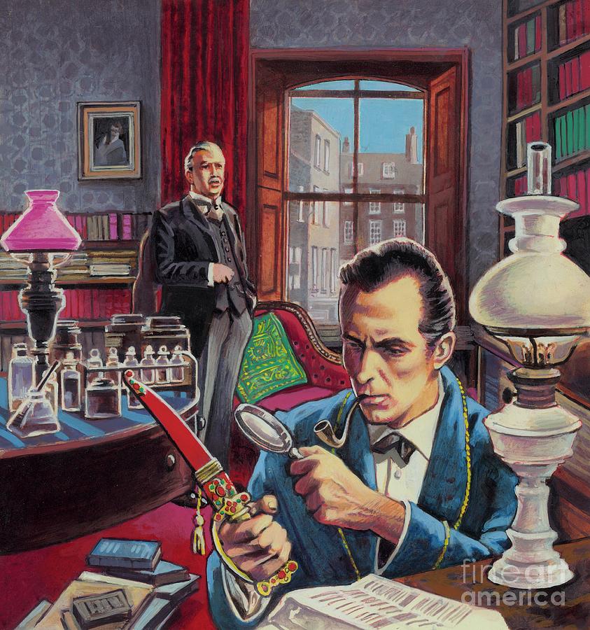 Sherlock Holmes In His Study Painting by Roger Payne