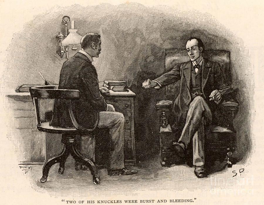 Sherlock Holmes Painting - Sherlock Holmes, The Adventure Of The Final Problem, 1893 Engraving by Sidney Paget