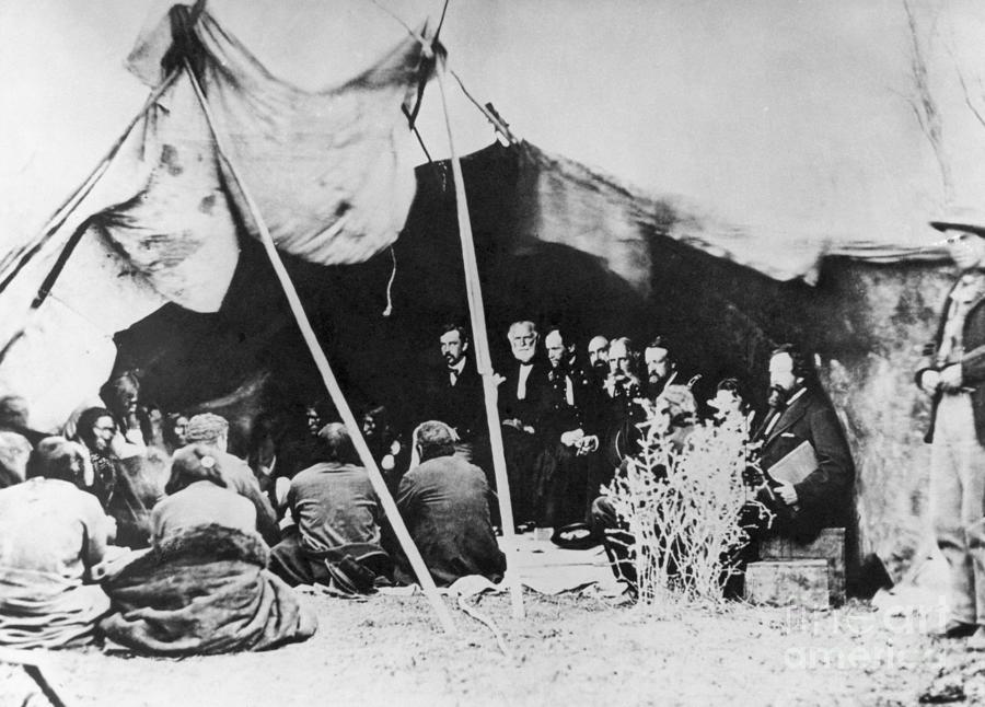 Sherman And Sioux Sign Treaty, 1868 Photograph by Bettmann