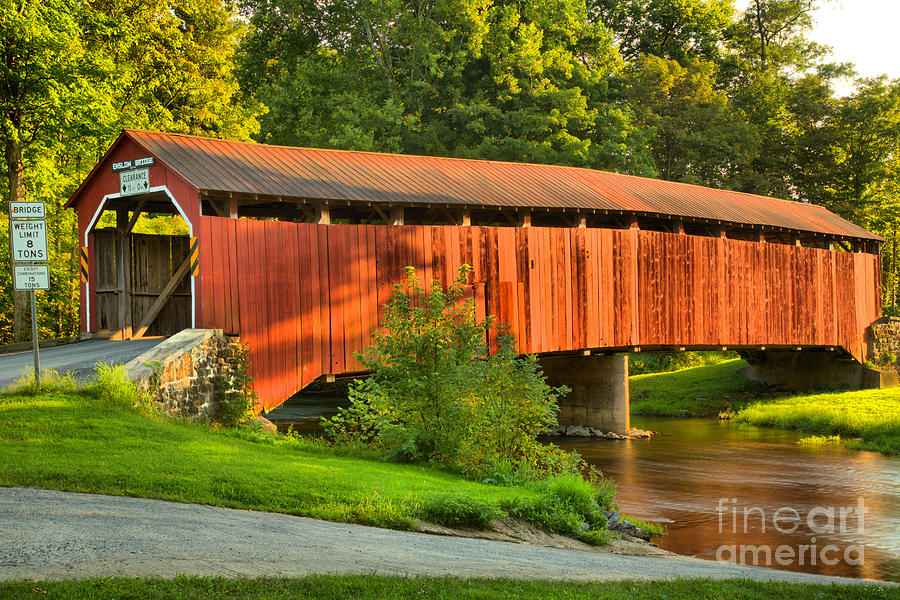 Sherman Creek Under The Enslow Covered Bridge Photograph by Adam Jewell