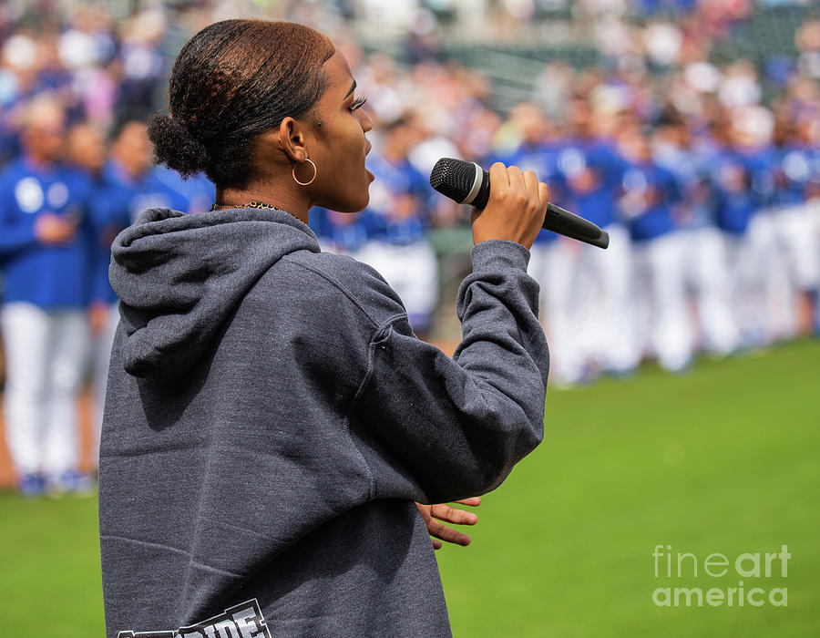 Sherrice sings the Anthem Photograph by Randy Jackson