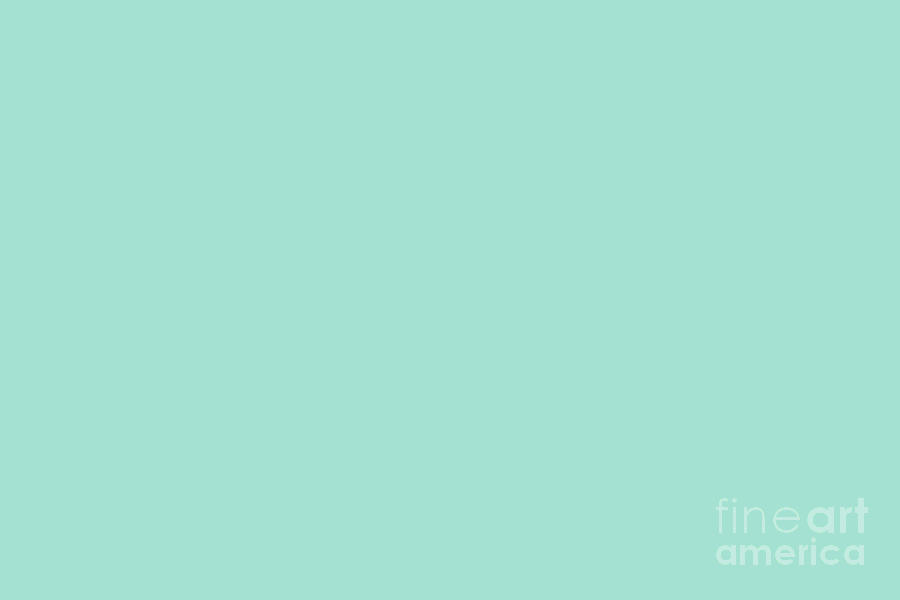 Pastel Aquamarine Blue Green Solid Color Hue Shade  Digital Art by PIPA Fine Art - Simply Solid