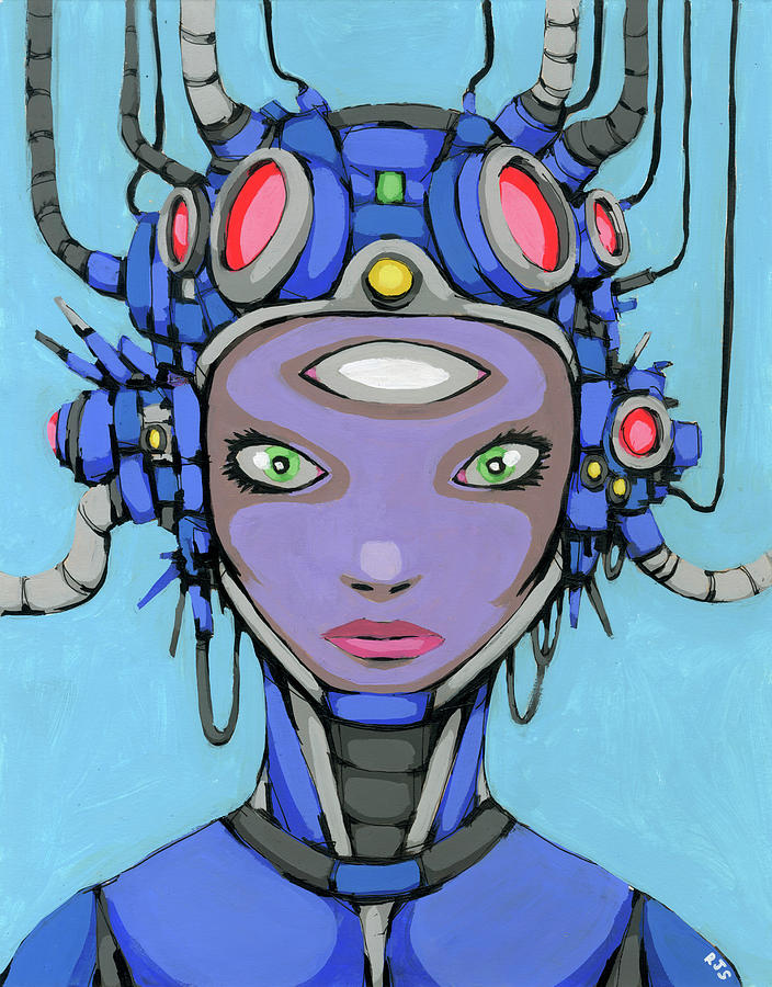 Robots Painting - Shes Into Technology by Ric Stultz