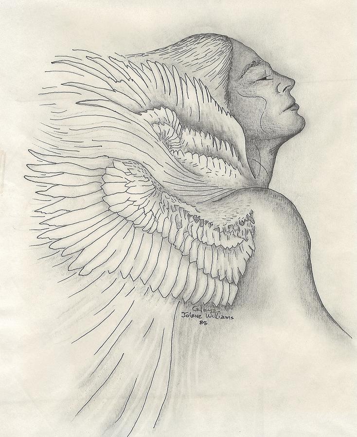 Angel Drawing - Shhh by Calaya Williams