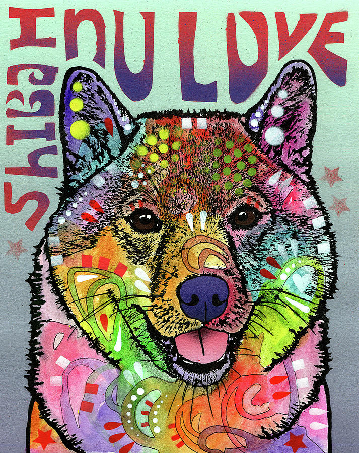 Animal Mixed Media - Shiba Inu Luv by Dean Russo