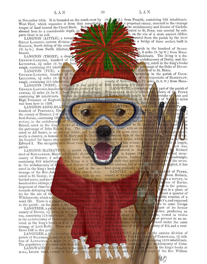 Dog Painting - Shiba Inu Ski Dog Book Print by Fab Funky