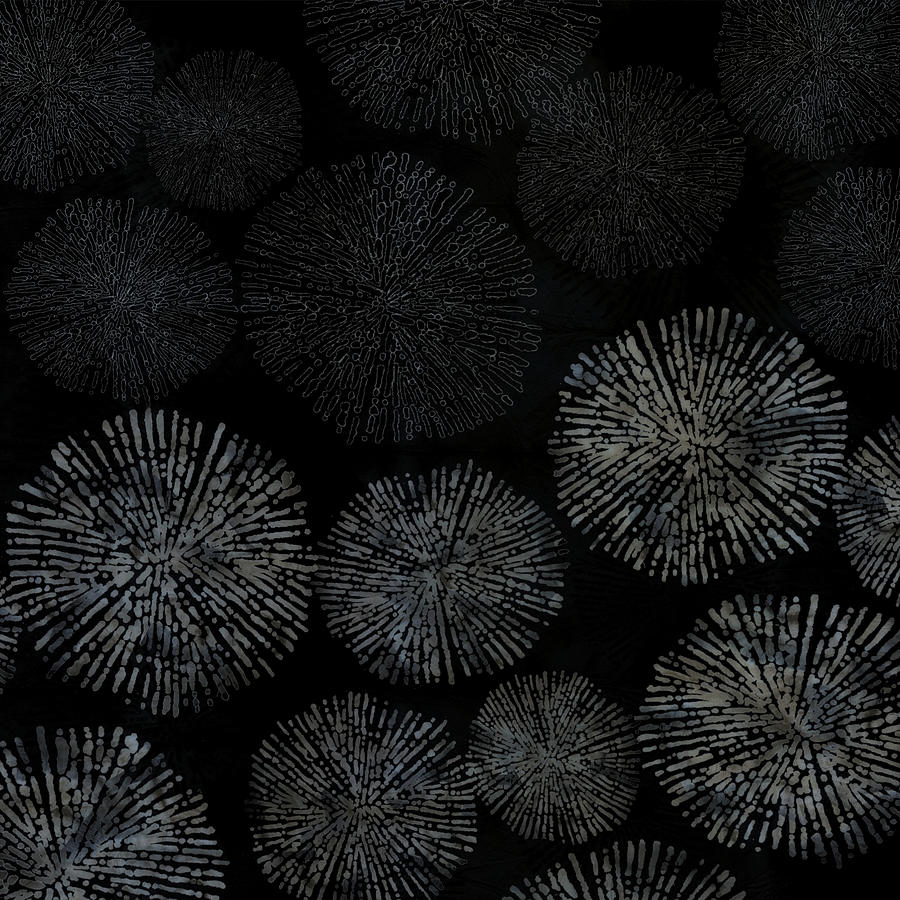 Shibori Sea Urchin Burst Pattern Digital Art