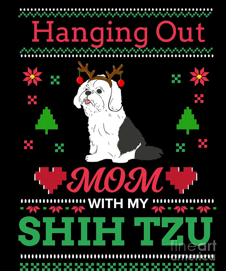 shih tzu christmas sweater