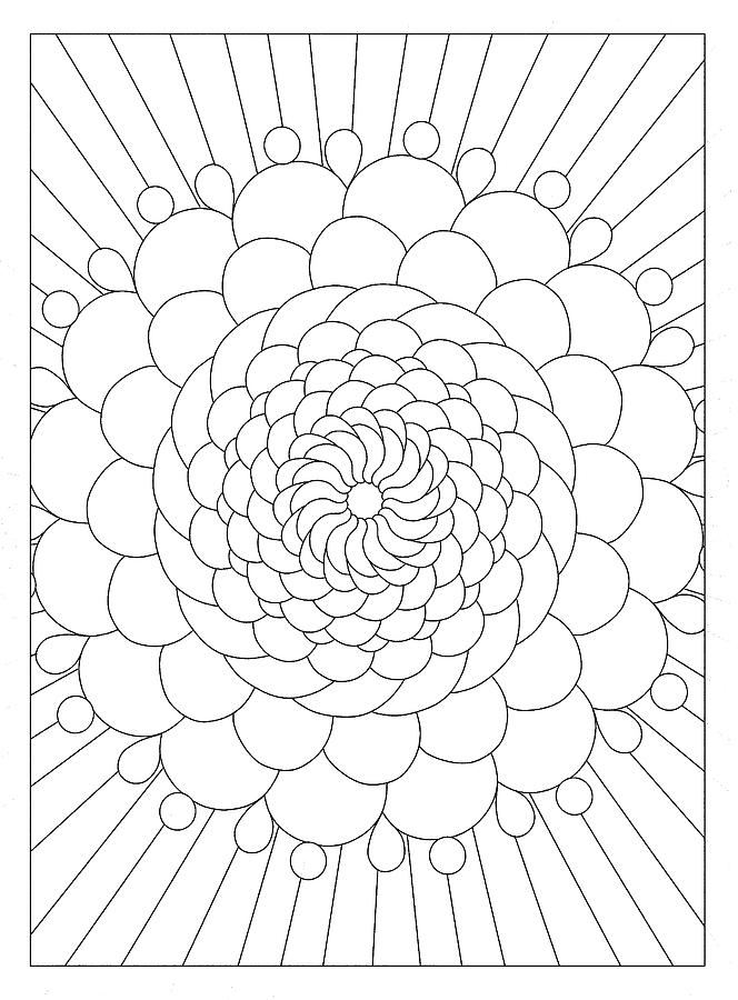 Coloring Drawing - Shimmering Flower by Kathy G. Ahrens