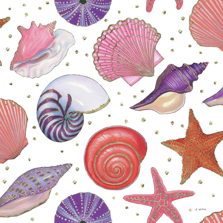 Pattern Mixed Media - Shimmering Shells Pattern II by James Wiens