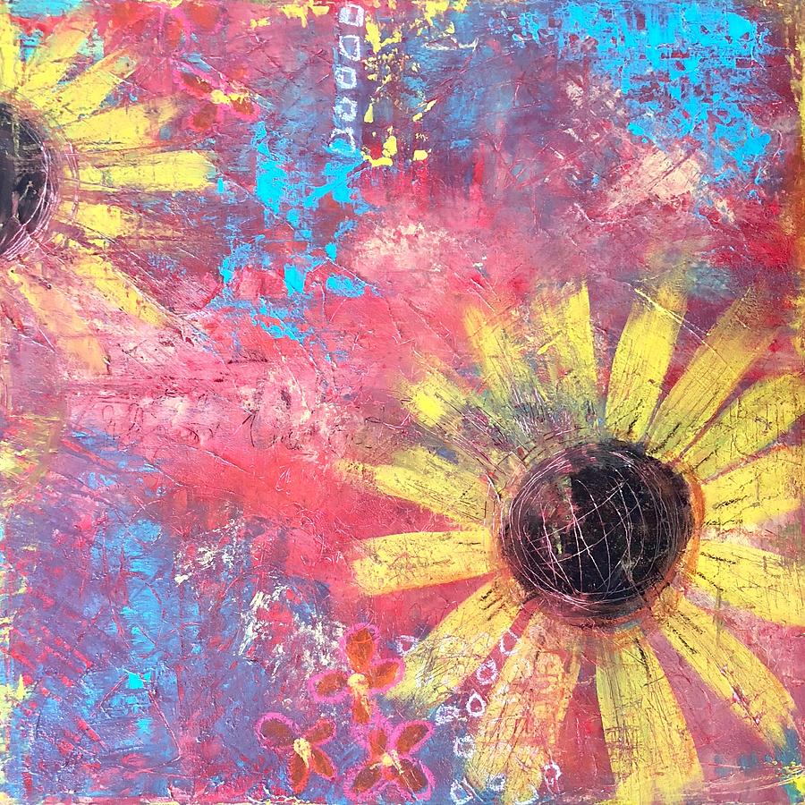 Sunflower Painting - Shine from within by Monica Martin