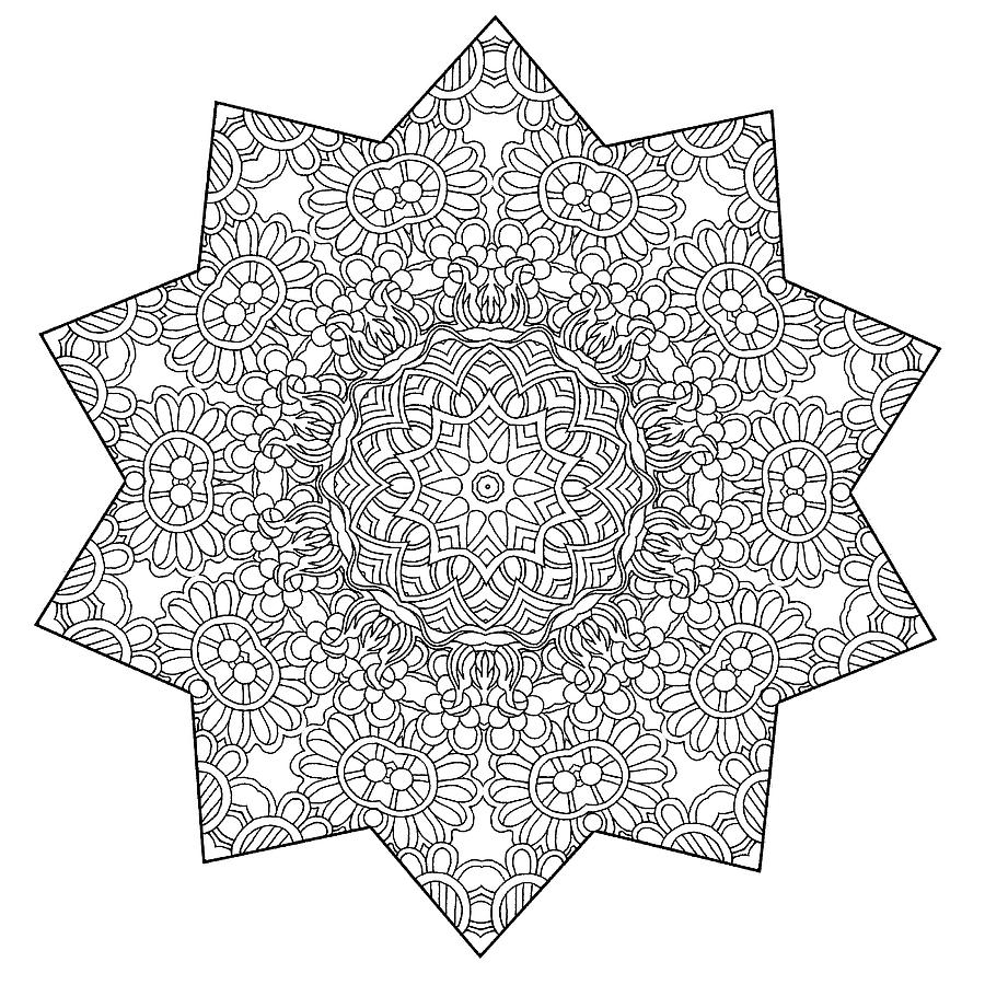 Juvenile Drawing - Shining Mandala by Kathy G. Ahrens