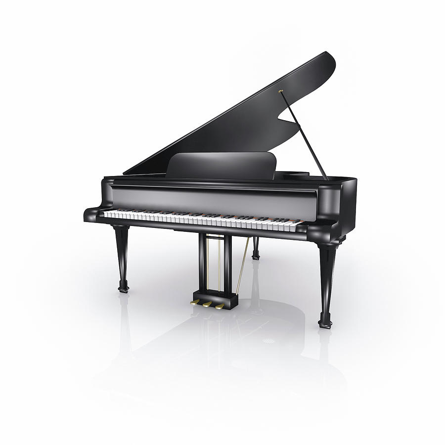 Shiny Black Grand Piano On White Photograph by Artpartner-images