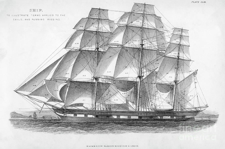 Ship, 19th Century Drawing By Print Collector | Fine Art America