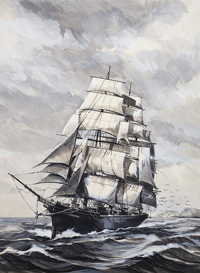 Rope Painting - Ship At Sea by English School