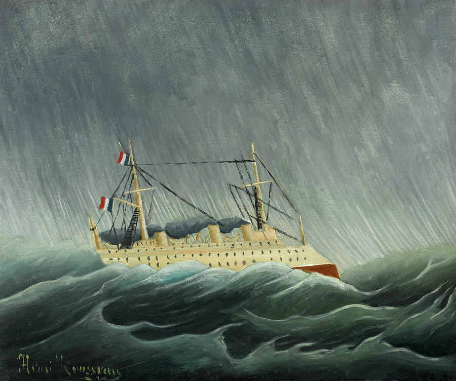 Henri Rousseau Painting - Ship in a Storm by Henri Rousseau