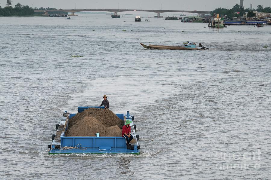 Transportation Photograph - Shipping Activity On The Mekong River by Tony Camacho/science Photo Library