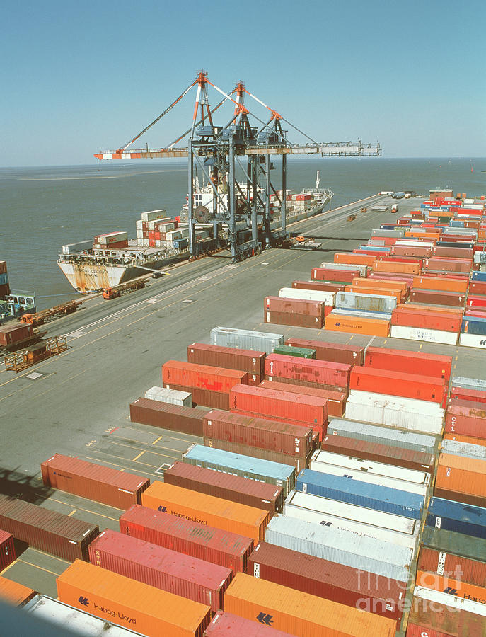 Shipping Containers Photograph by Maximilian Stock Ltd/science Photo Library