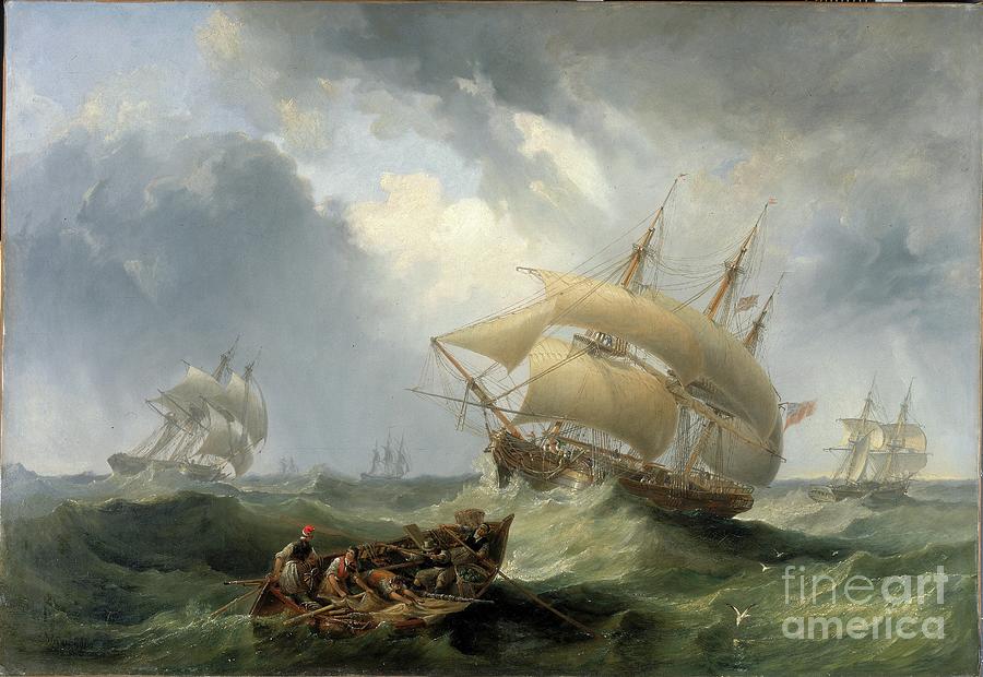 Shipping In The Open Sea Painting by John Wilson Carmichael