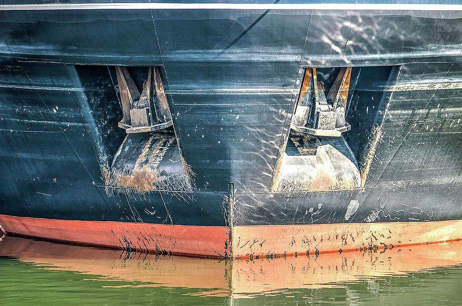 Ships bow with anchors Photograph by Frans Blok
