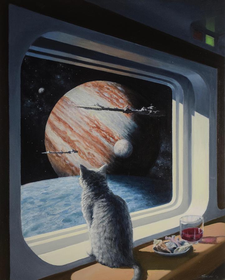 Science Fiction Painting - Ships Cat revised by Keith Spangle
