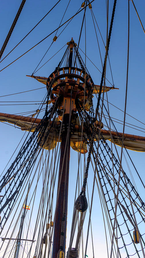 Ships Mast and Rigging  Photograph by Cathy Anderson