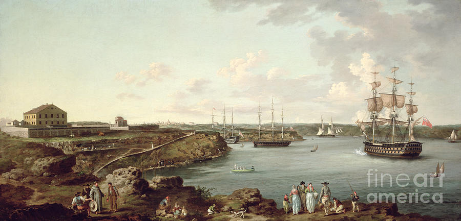 Ships Of The Royal Navy At Port Mahon, Minorca Painting by Anton Schantz