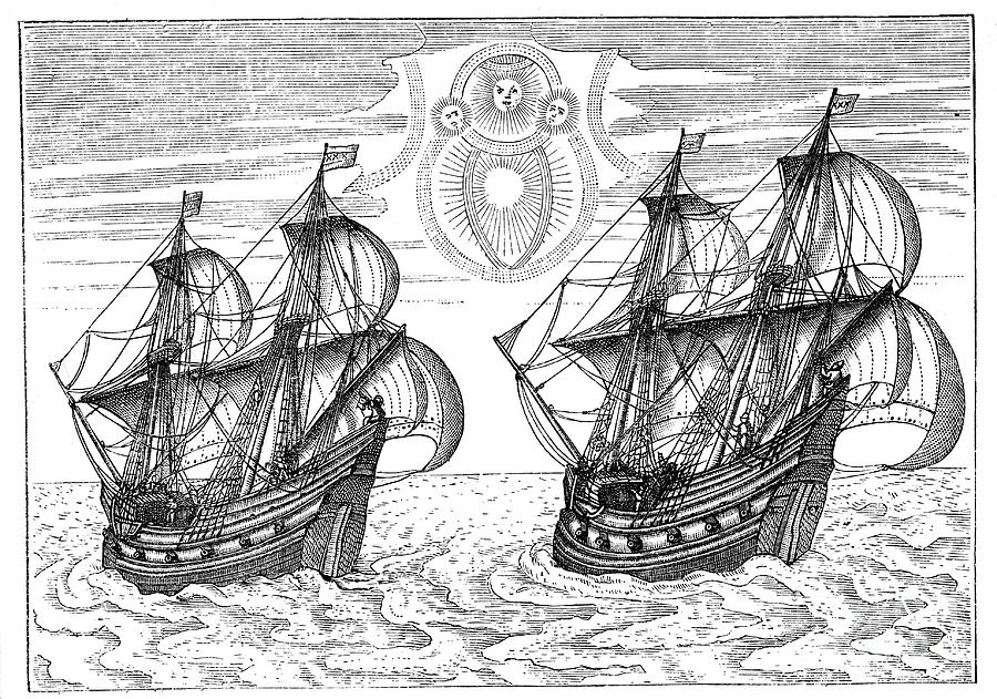Ships Of Willem Barents Expedition Drawing by Print Collector