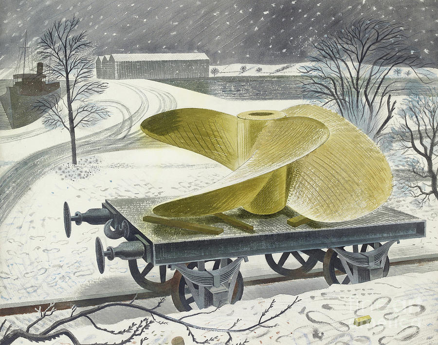 Ships Screw On A Railway Truck Painting by Eric Ravilious