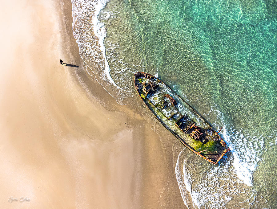 Beach Photograph - Shipwreck In The Surf by Yoav Cohen