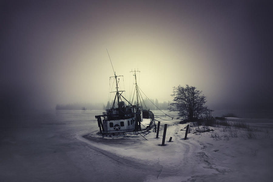 Winter Photograph - Shipwreck. by Mika Suutari