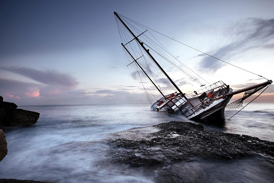 Shipwreck Off The Coast Of Malta Photograph by Kparis