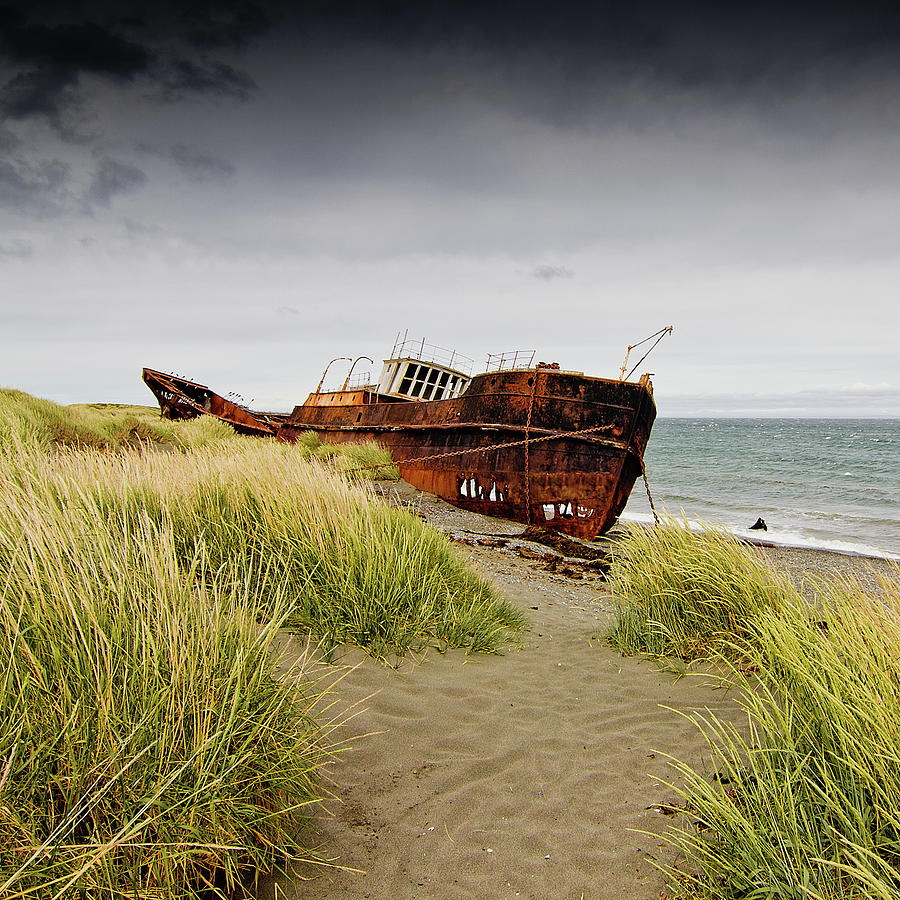 Shipwreck On Beagle Channel In Chile Photograph by Marc Princivalle For Imagesconcept.com