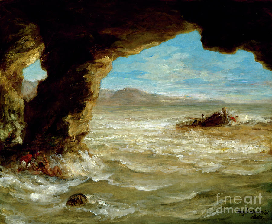 Shipwreck on the Coast, 1862 Painting by Eugene Delacroix