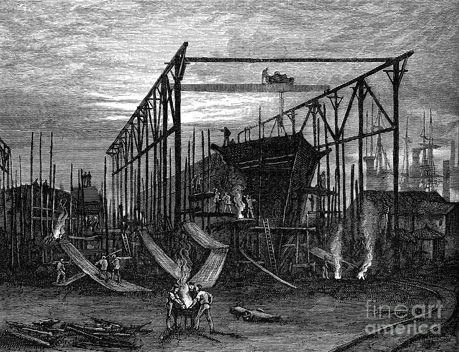 Shipyards On The Tyne, C1880 Drawing by Print Collector Shipyards On The Tyne, C1880 Drawing by Print Collector