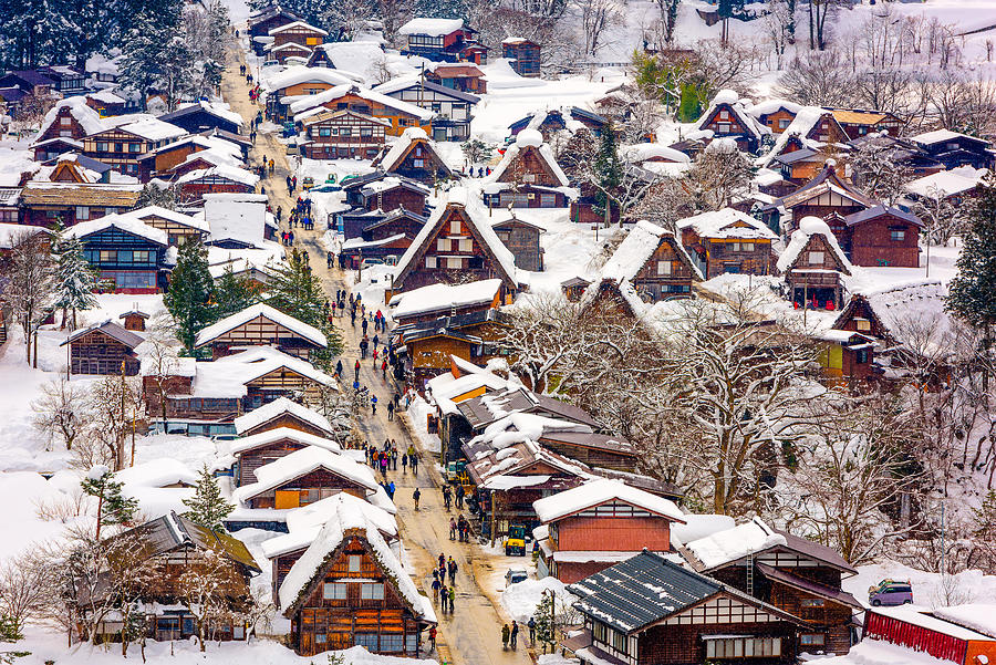 Winter Photograph - Shirakawago, Gifu, Japan Historic by Sean Pavone