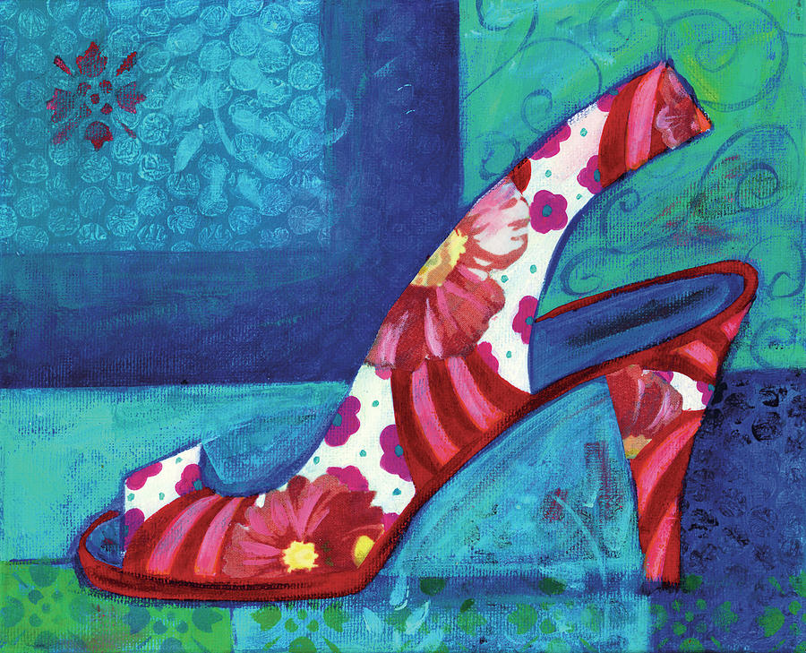 Shoes Mixed Media - Shoe Flower by Fiona Stokes-gilbert