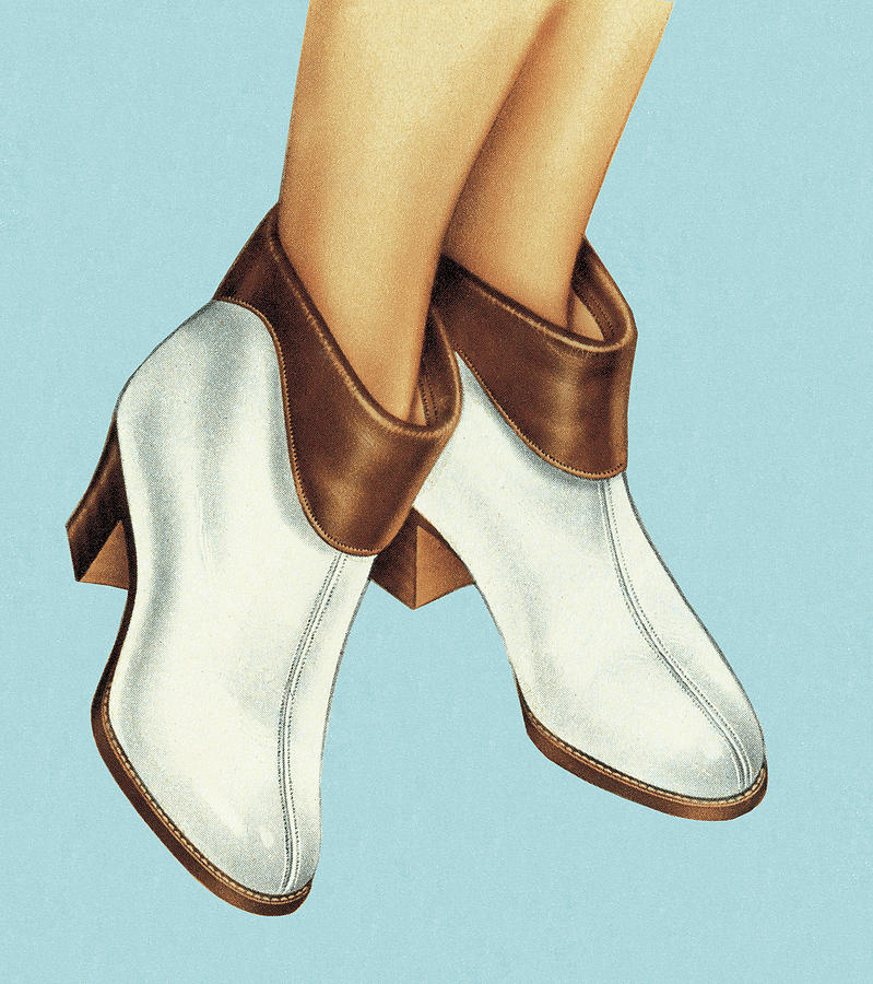 Vintage Drawing - Shoe modeling by CSA Images