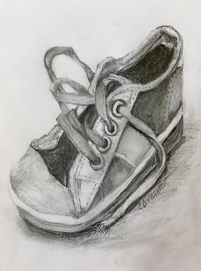 Shoe On The Floor Painting by Chuck Gebhardt