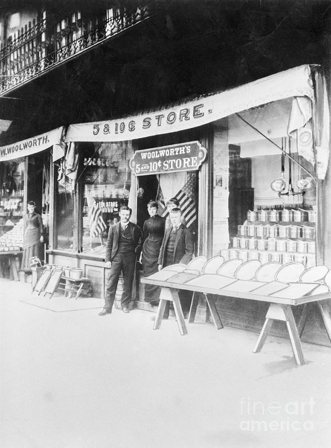 Shopkeepers Stand Outside Of Woolworths Photograph by Bettmann