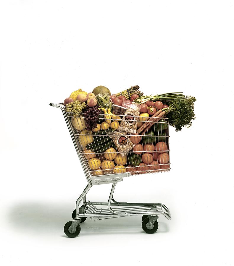 Shopping Basket With Fruits And Photograph by Tom Kelley Archive