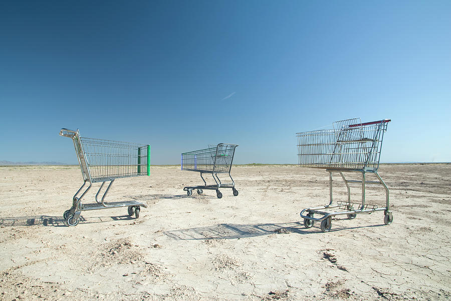 Shopping Carts In Rural,barren Photograph by Pete Starman