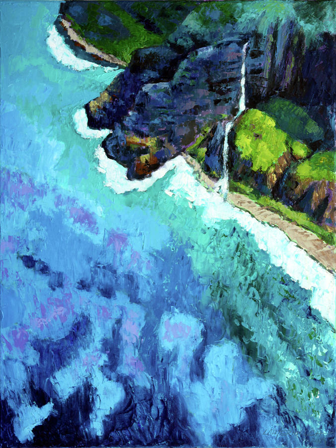 Waterfall Painting - Shore Line by John Lautermilch