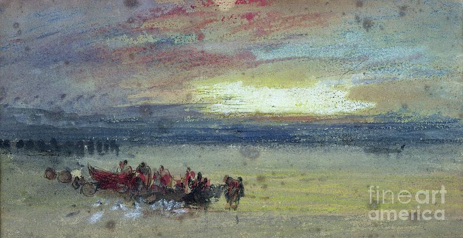 Shore Scene, Sunset Painting by Joseph Mallord William Turner Shore Scene, Sunset Painting by Joseph Mallord William Turner