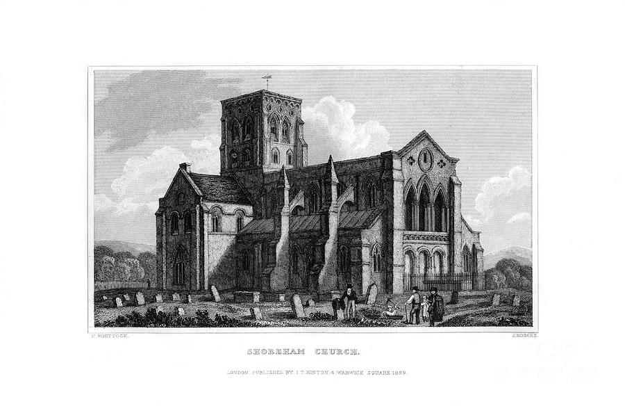 Shoreham Church, West Sussex Drawing by Print Collector