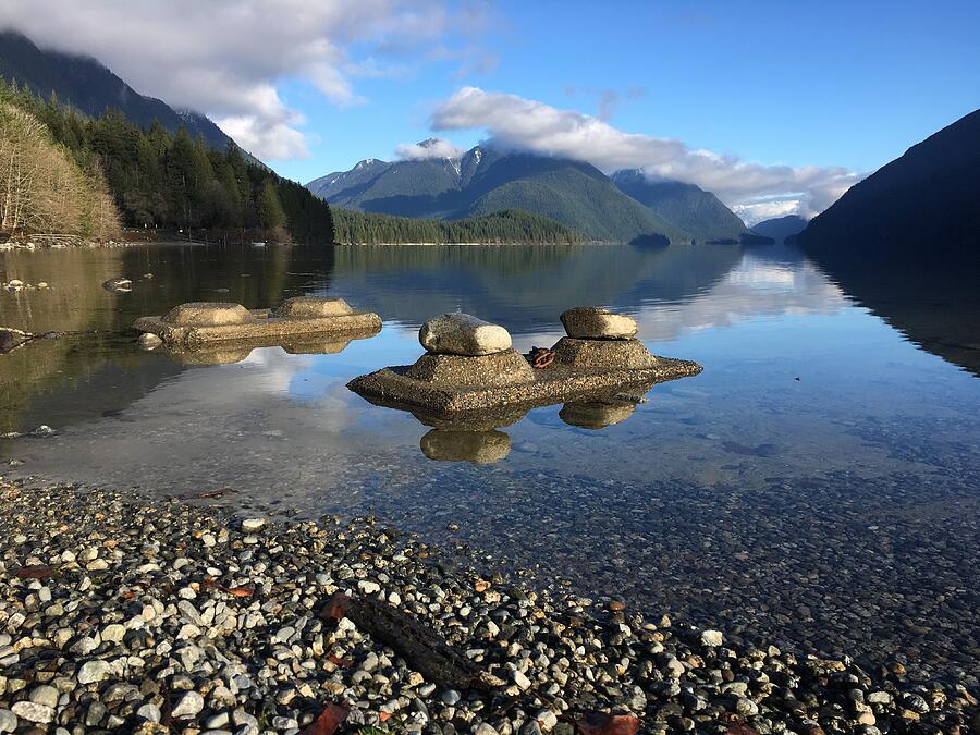 Nature Photograph - Shoreline Calm - Alouette Lake, Golden Ears Provincial Park - British Columbia by Ian McAdie