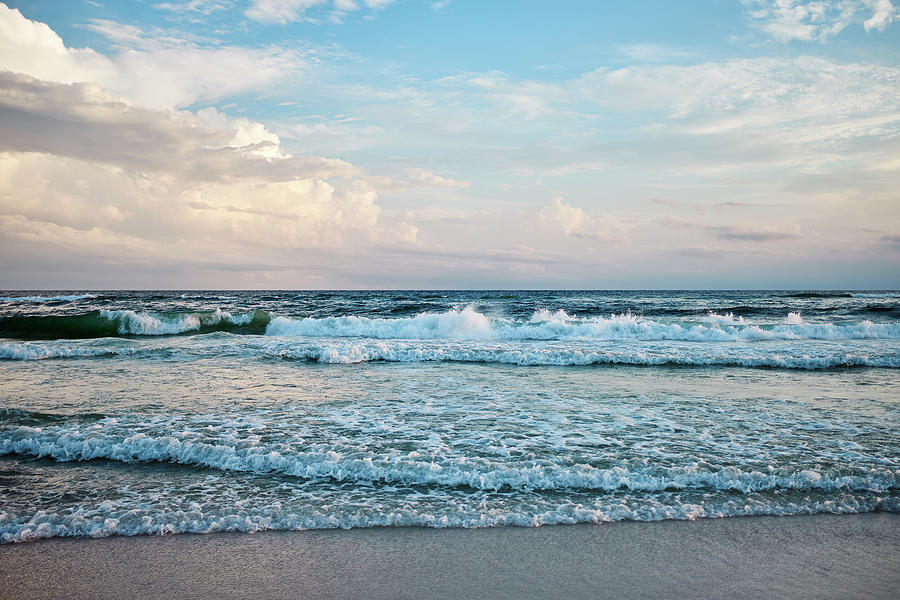 Beach Photograph - Shoreline With Waves At Beach by Cavan Images