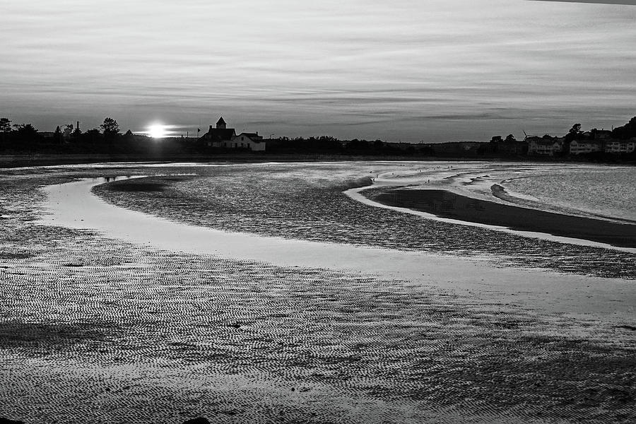 Short Beach Sunset Nahant MA Black and White Photograph by Toby McGuire